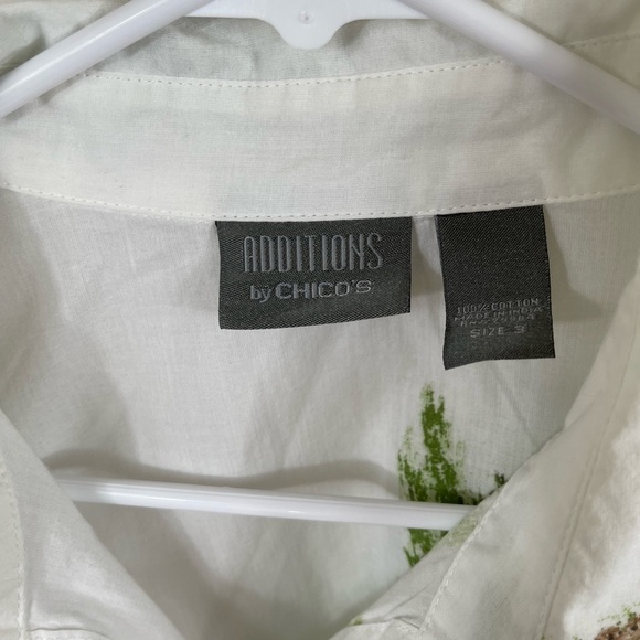 Floral Button-Up Shirt Cotton Women's Additions by Chico's Size 3 - Picture 12 of 16